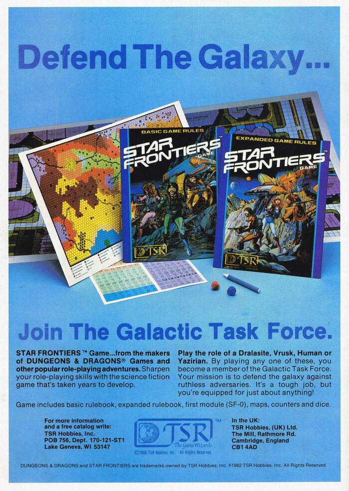 1982 print ad promoting the role playing game
