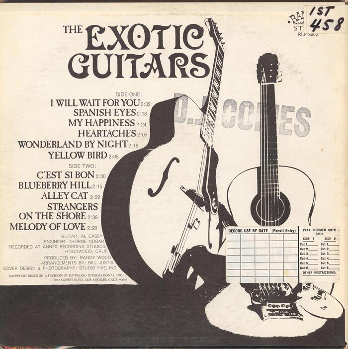 The Exotic Guitars, 1968. The back cover additionally features  and .