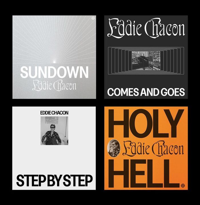 Single artwork for “Sundown” (March 2023), “Comes and Goes” (November 2022), “Step By Step” (January 2023), and “Holy Hell” (August 2022)