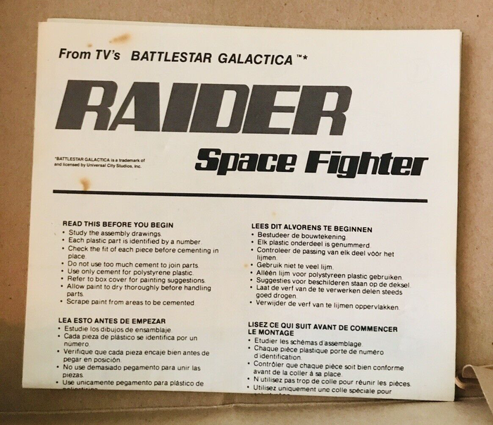 Cylon Raider instructions