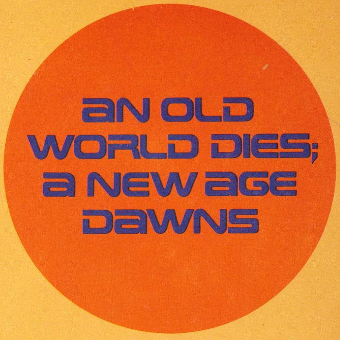 “An old world dies; a new age dawns” – detail from the back cover