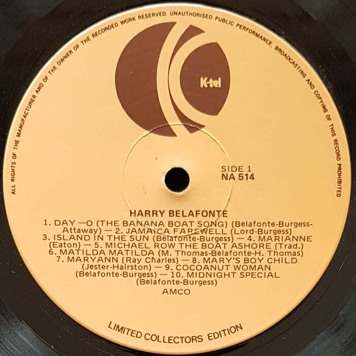 Harry Belafonte – K·tel Presents Belafonte album art 3