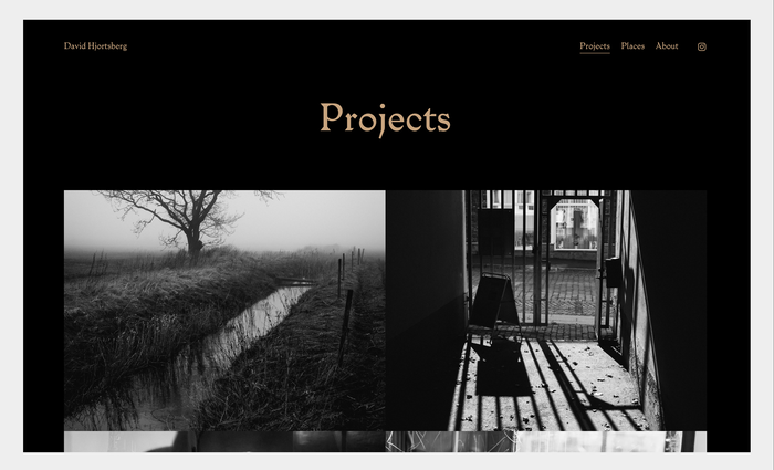 David Hjortsberg portfolio website 1