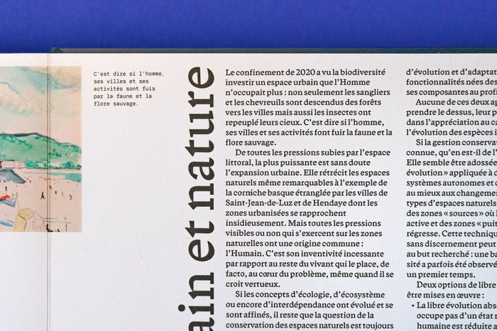 Detail of captions, heading, and body text