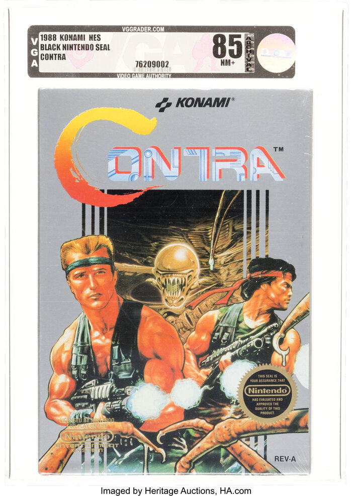 Front cover of the NES version, developed by Konami and released in the US in 1988. Character illustrations by Bob Wakelin.