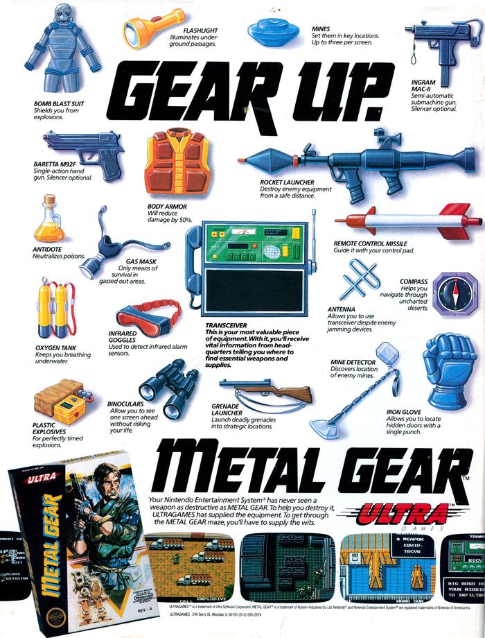 Print ad from 1989 promoting the North American release on NES. The game's title and ad headline are set in Checkmate. Additional text is set in Frutiger.