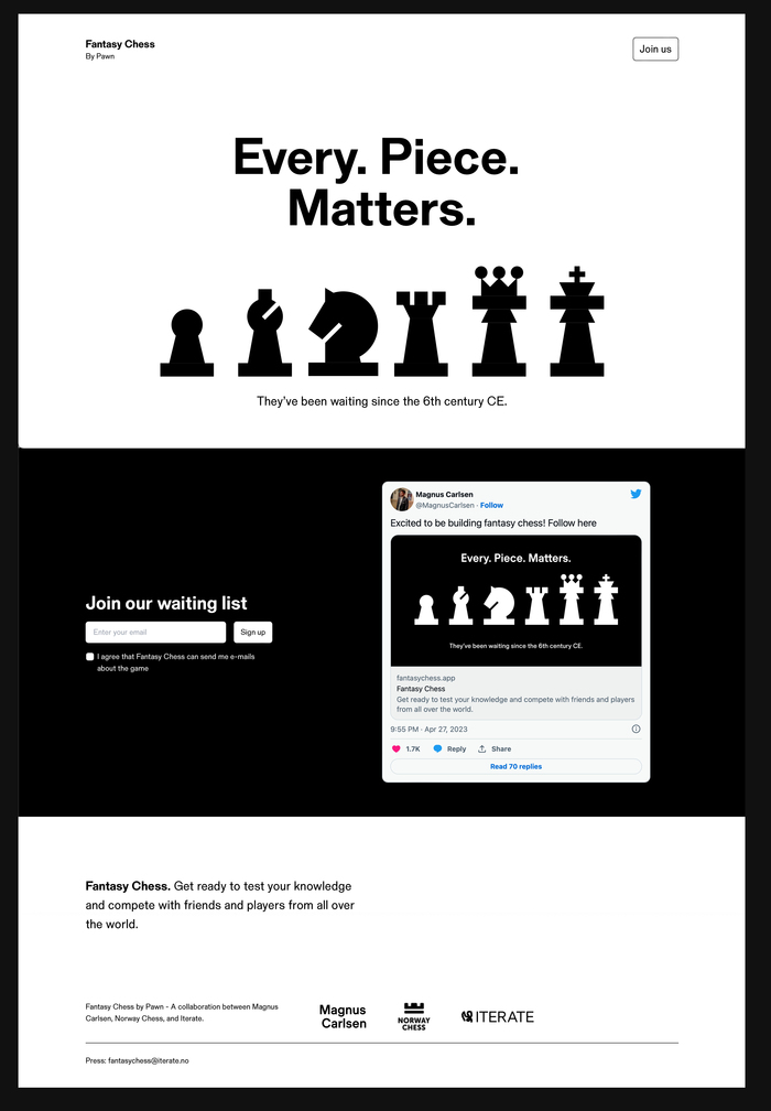 Fantasy Chess website 2