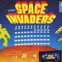 <cite>Space Invaders</cite> promotional flyers and cabinet art