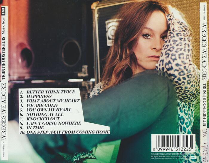 Back cover with track list in all-caps italics