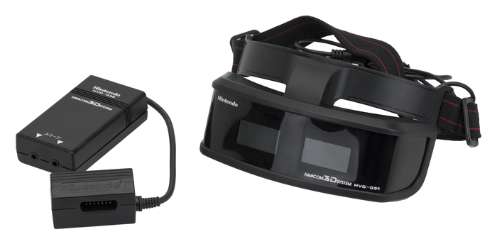 The Famicom 3D System's adaptor and active shutter glasses