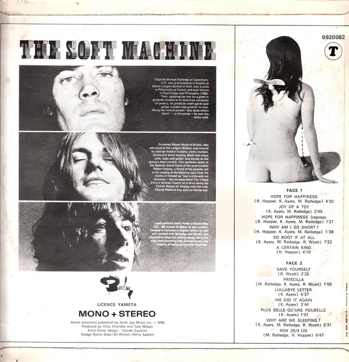 The Soft Machine – The Soft Machine (Barclay) album art 2