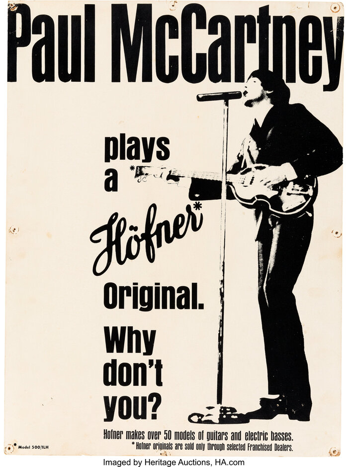 Music store standup promotional display, United Kingdom, c.&nbsp;1964/65