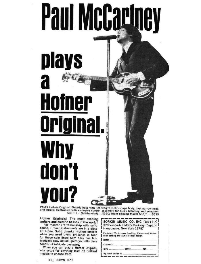 Magazine advert by Sorkin Music Co. Inc., New York, in Down Beat, c.&nbsp;1967