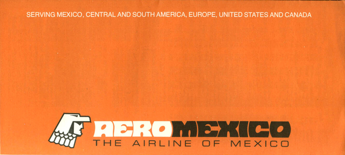 Ticket wrapper. The subline “The Airline of Mexico” is in  Extended, the text at the top in .