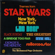 The Birchwood Pops Orchestra – <cite>Themes from Star Wars, New York, New York, The Deep &amp; Other Great Movie Hits</cite> album art
