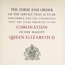 Coronation Order of Service, Queen Elizabeth II, 1953