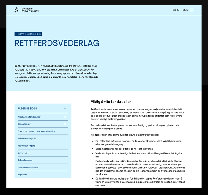 Statens Sivilrettsforvaltning website 5