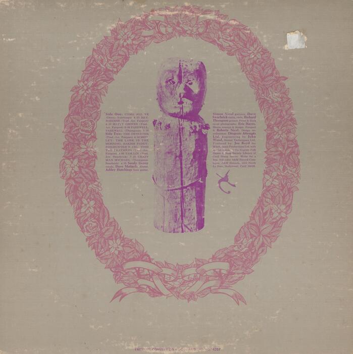 Back cover of a 1970 U.S. release by A&amp;M Records. The typeface appears to be .