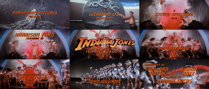 Titles by Modern Film Effects featuring Bauer Topic (see Steile Futura) in a faux italic.