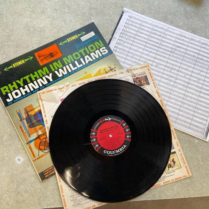 The vinyl LP with some of the original sheet music (Courtesy of JoAnn Kane Music Service on Instagram)
