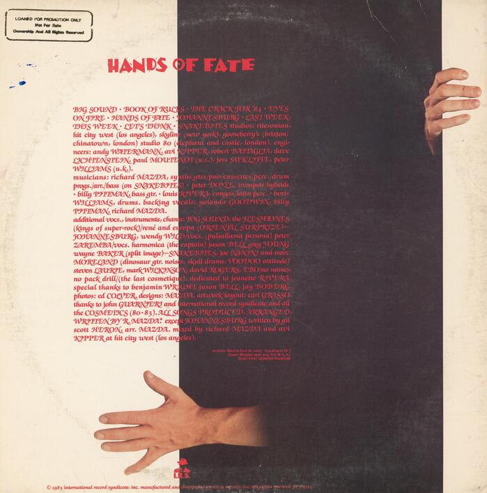 Richard Mazda – Hands of Fate album art 2