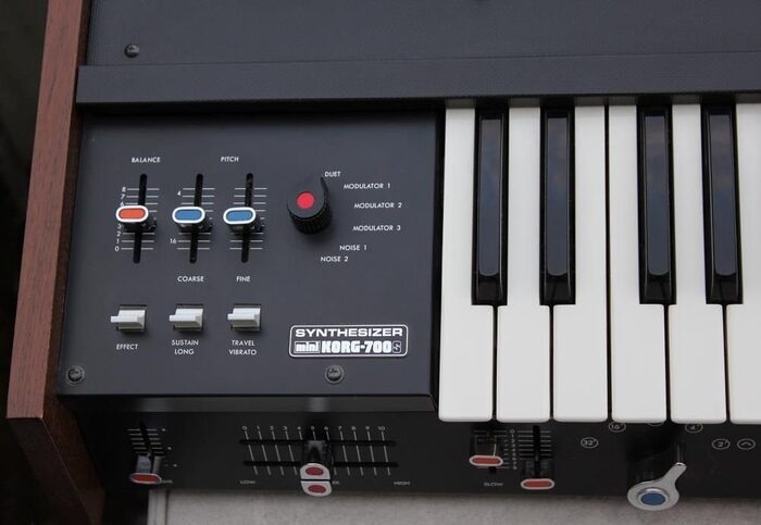 Detail of the miniKORG 700S. “Synthesizer” here is added in  Extended.