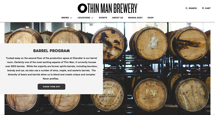 Homepage detail with the logo in all-caps Knockout