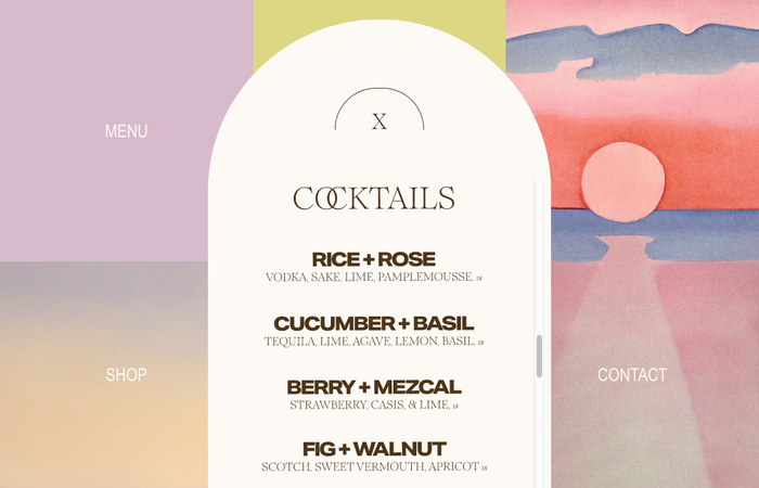 For the menu on the website, Romie is supported by .