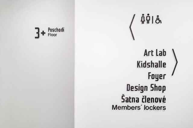 Wayfinding in the museum, featuring Kunst Picto, a set of pictograms accompanying the custom typeface