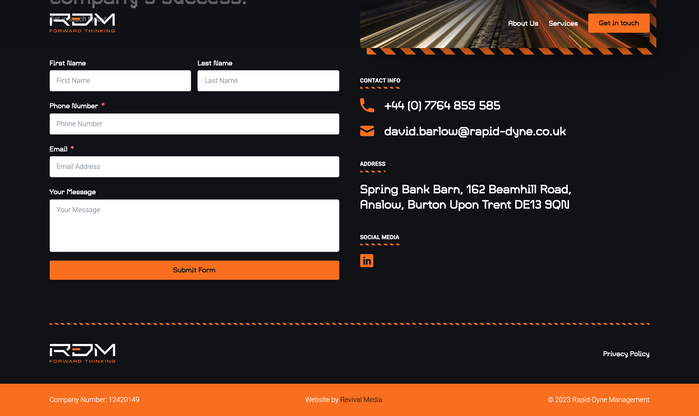 Rapid Dyne Management website 5