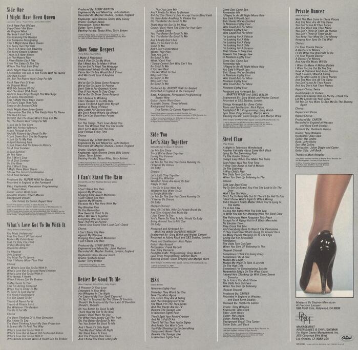 Vinyl LP insert with lyrics