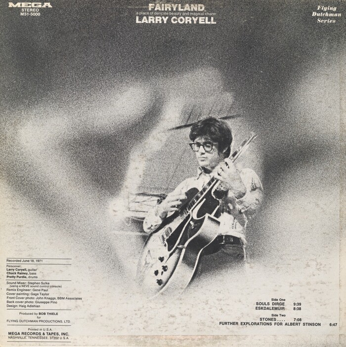 Back cover of 1971 vinyl