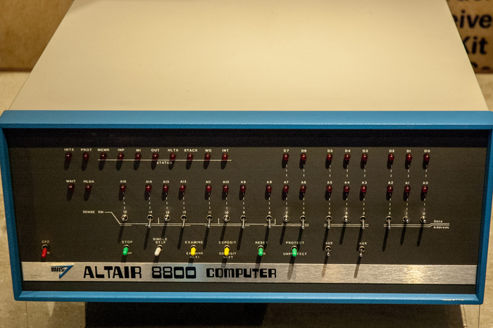 The front panel of an Altair 8800 at the Computer History Museum in Mountain View, California