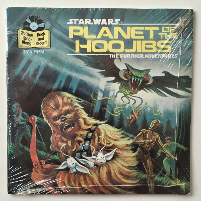 Front of the book-and-record cover for Planet of the Hoojibs