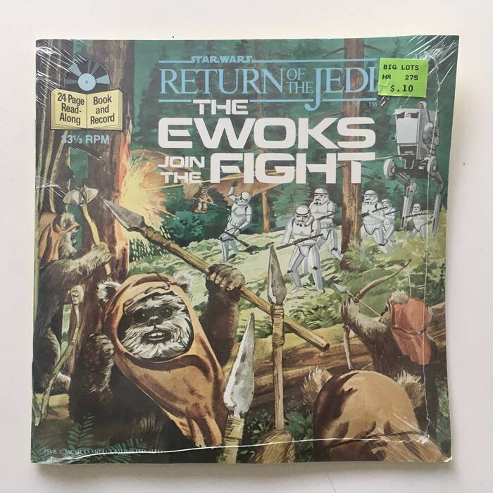 Front of the book-and-record cover for The Ewoks Join the Fight