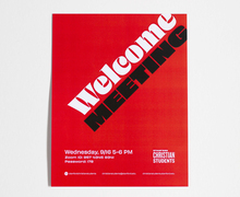 Stanford Christian Students Welcome Meeting Poster