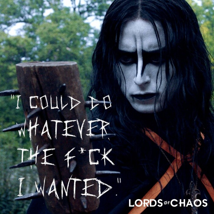 Lords of Chaos movie poster, credits, promotion 5