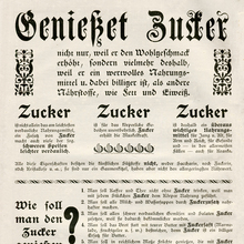 “Genießet Zucker” ad