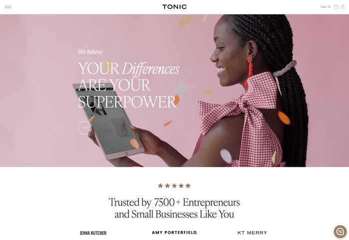 Tonic Site Shop website 2