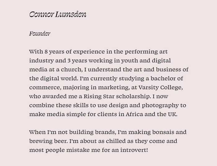 DIO Media portfolio website 2