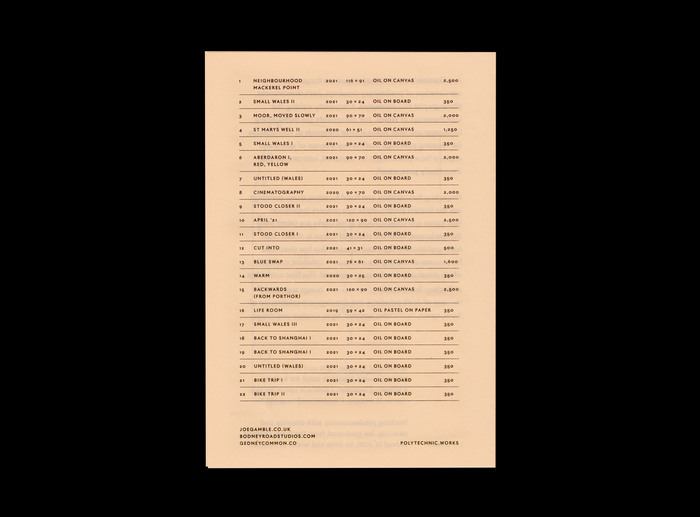 Weather Etc. (a Joe Gamble solo show) w/Gedney Common at Bodney Road Studios 3