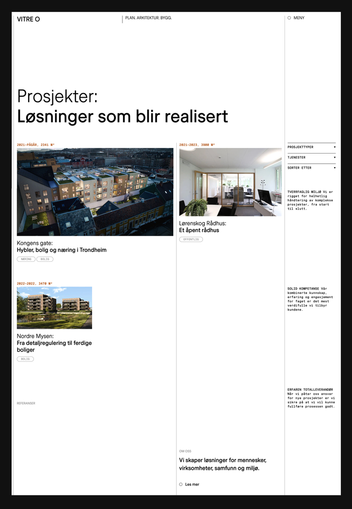Vitreo Architects website 3