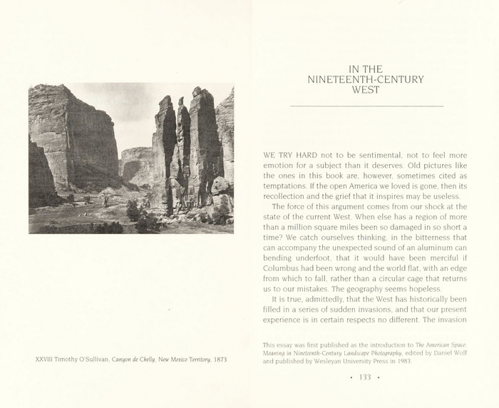 Opening of the essay “In the Nineteenth-Century West”