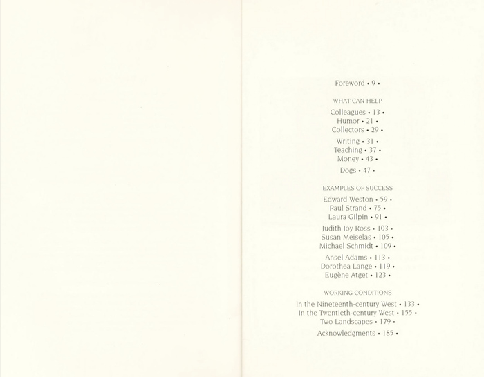 Table of contents