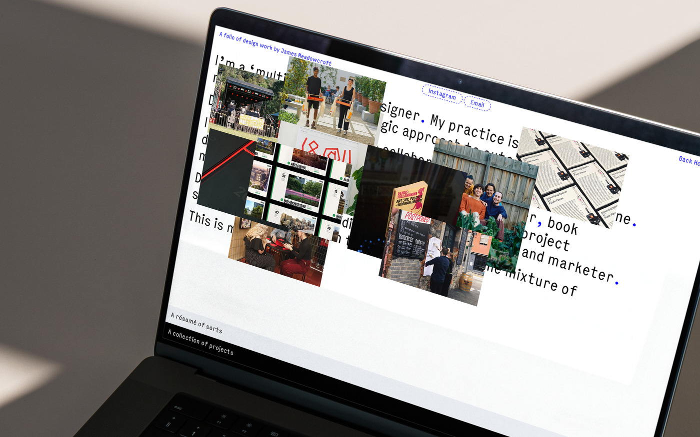 James Meadowcroft portfolio website - Fonts In Use