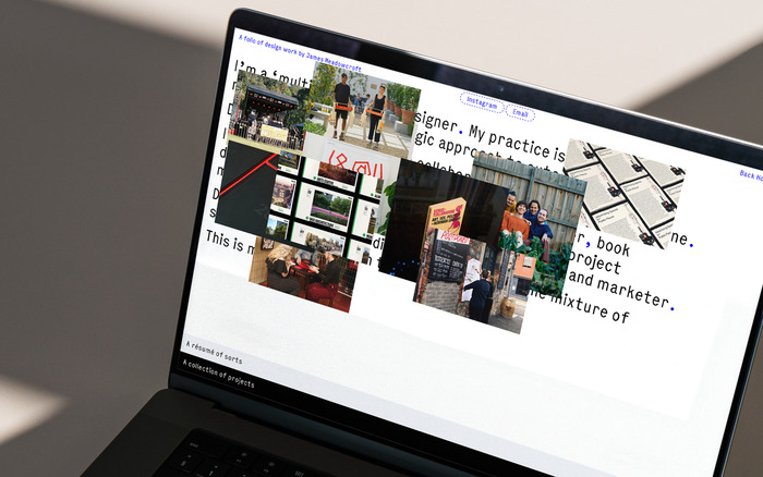 James Meadowcroft portfolio website 1