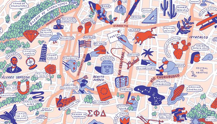 Las calles y sus temas. Mapa ilustrado de la Ciudad de México 5