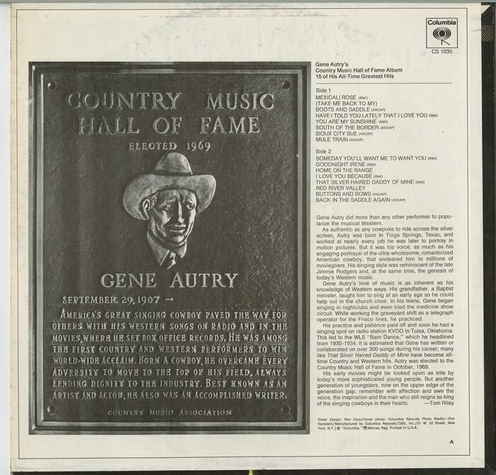 Gene Autry’s Country Music Hall of Fame Album 2