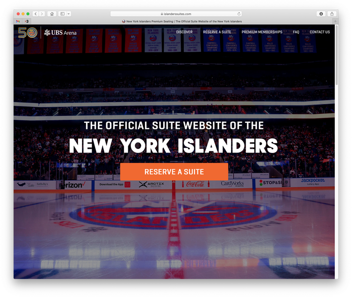 New York Islanders Suites website 1