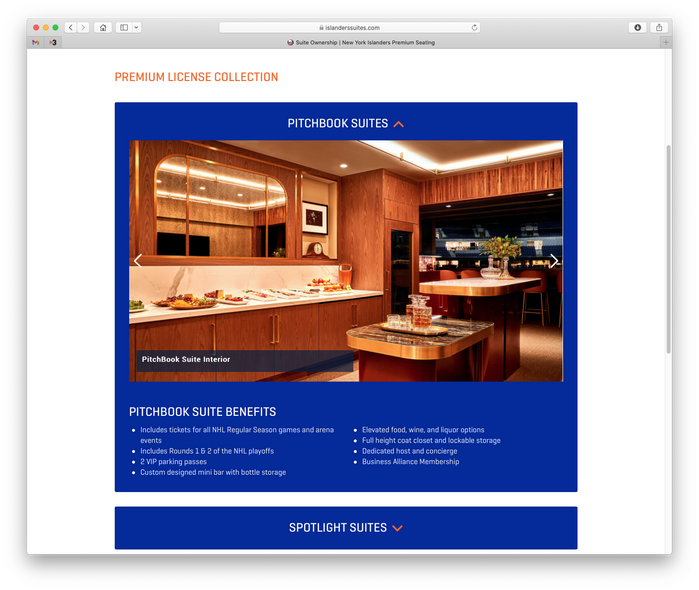 New York Islanders Suites website 3